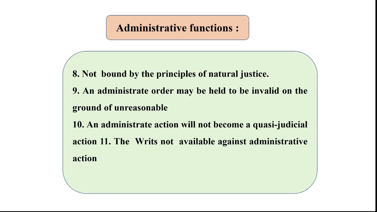 CLASSIFICATION OF ADMINISTRATIVE ACTION. 2 VIDEO