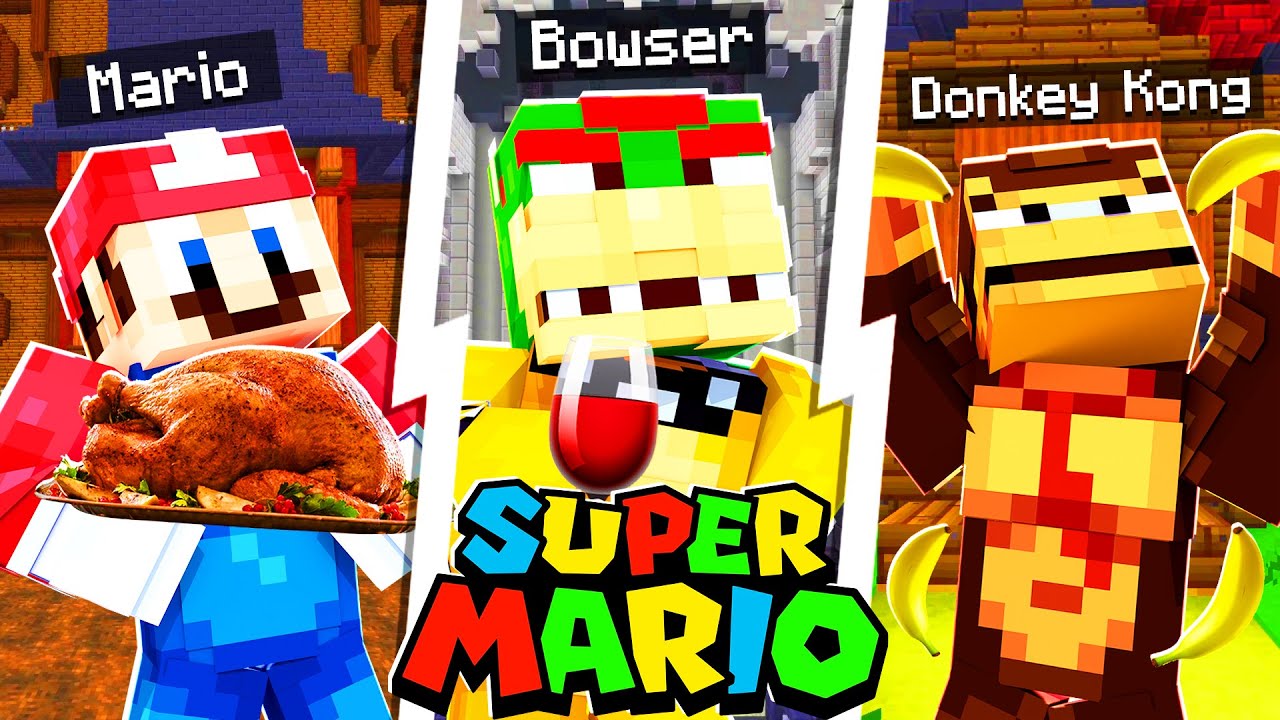 MARIO VS BOWSER VS DK THANKSGIVING! | Minecraft Super Mario | [162]