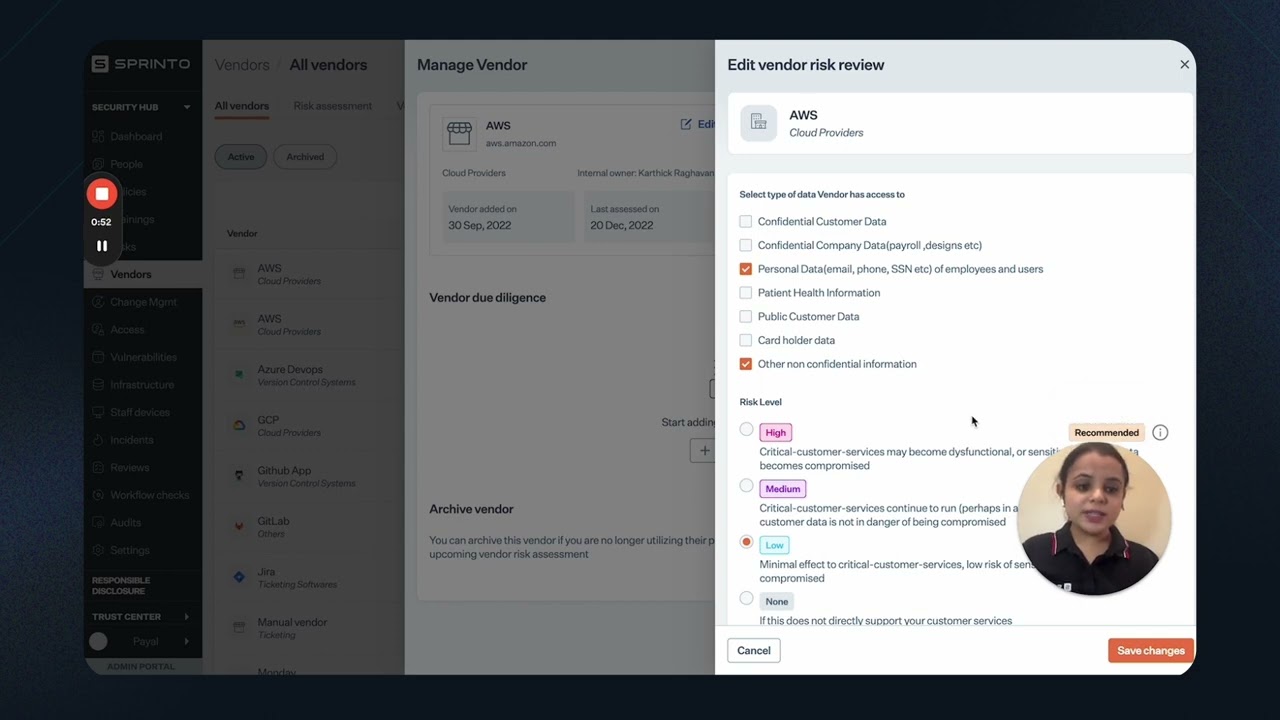 How to manage vendor risks with Sprinto?