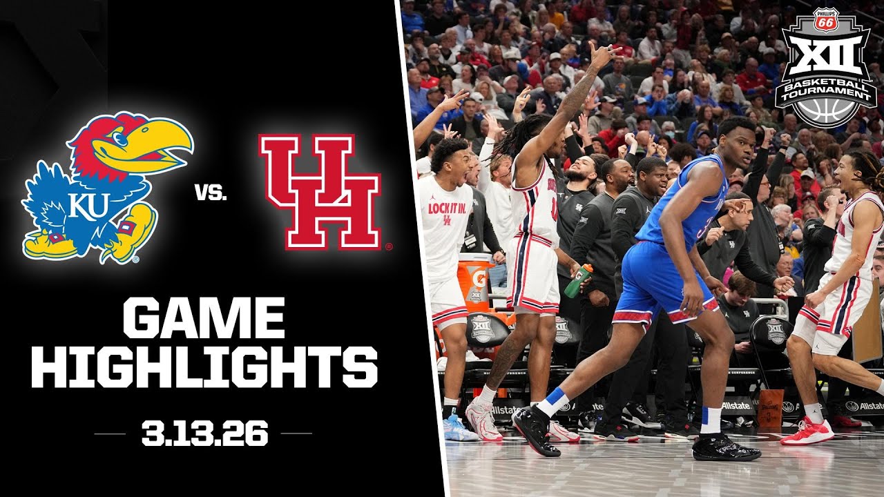 Kansas vs. Houston Highlights | 2026 Phillips 66 Big 12 Men’s Basketball Tournament