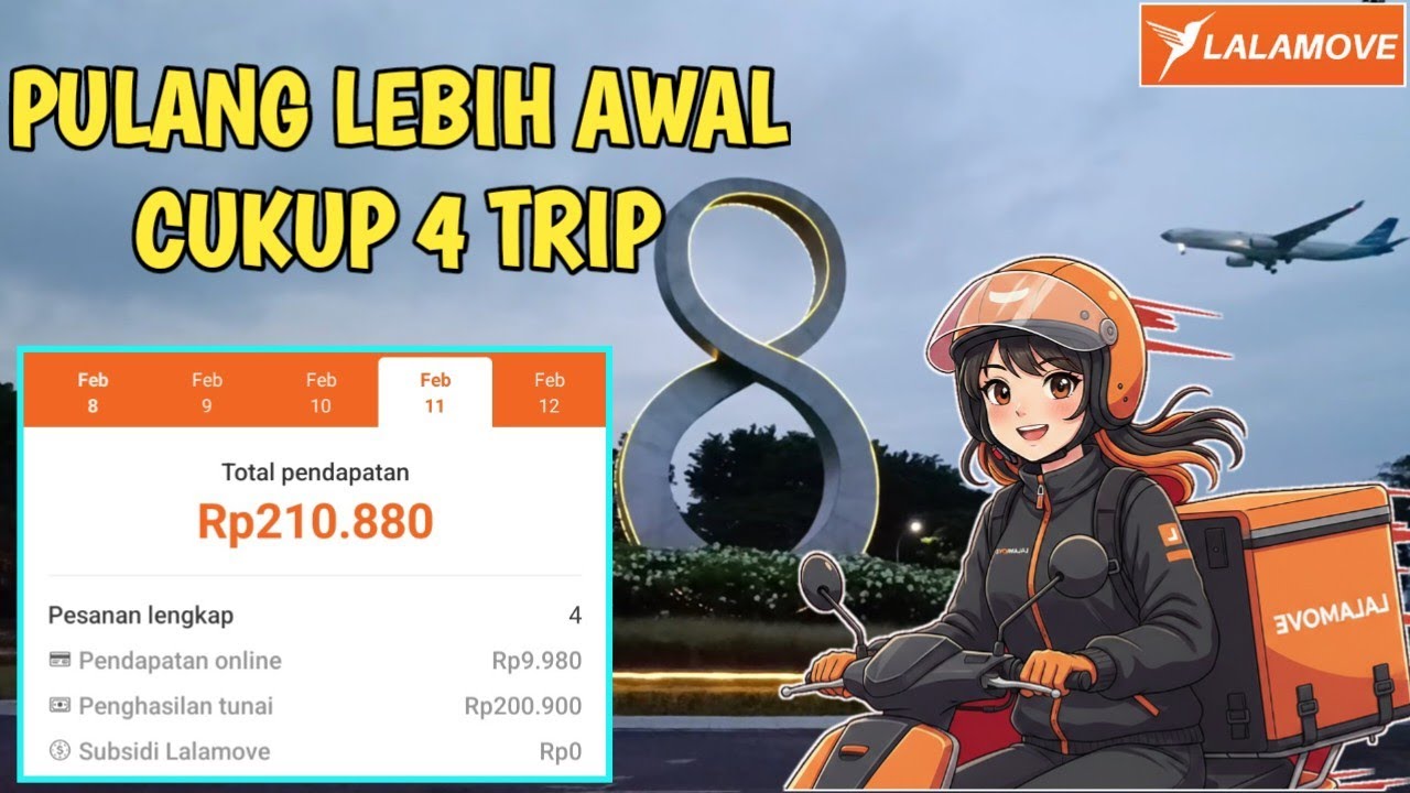 PULANG LEBIH AWAL CUKUP 4 TRIP KURIR DRIVER LALAMOVE | WANT TRIP