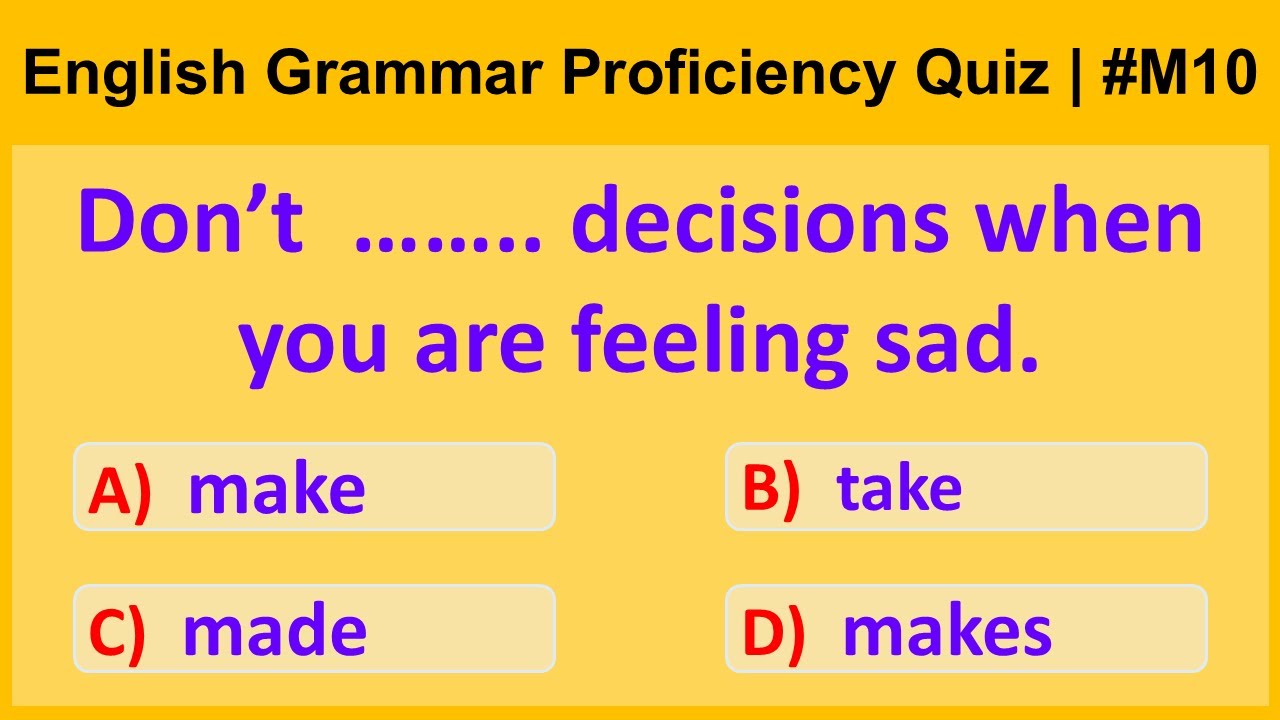 English Grammar Proficiency Quiz | Valuable Questions | Aim for Full Marks | Siriz #M10