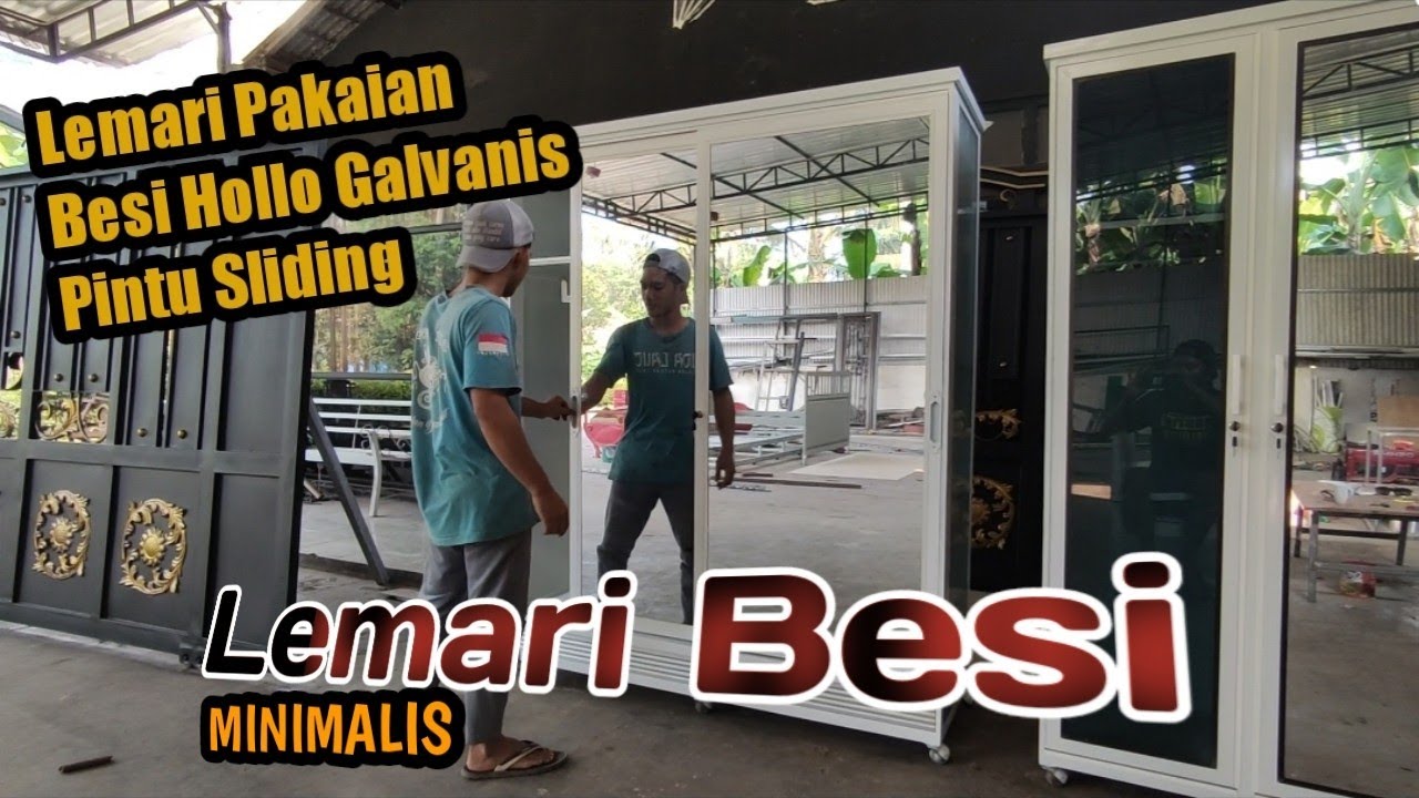 Lemari Pakaian Kaca Kerangka Dari Besi Hollo Galvanis