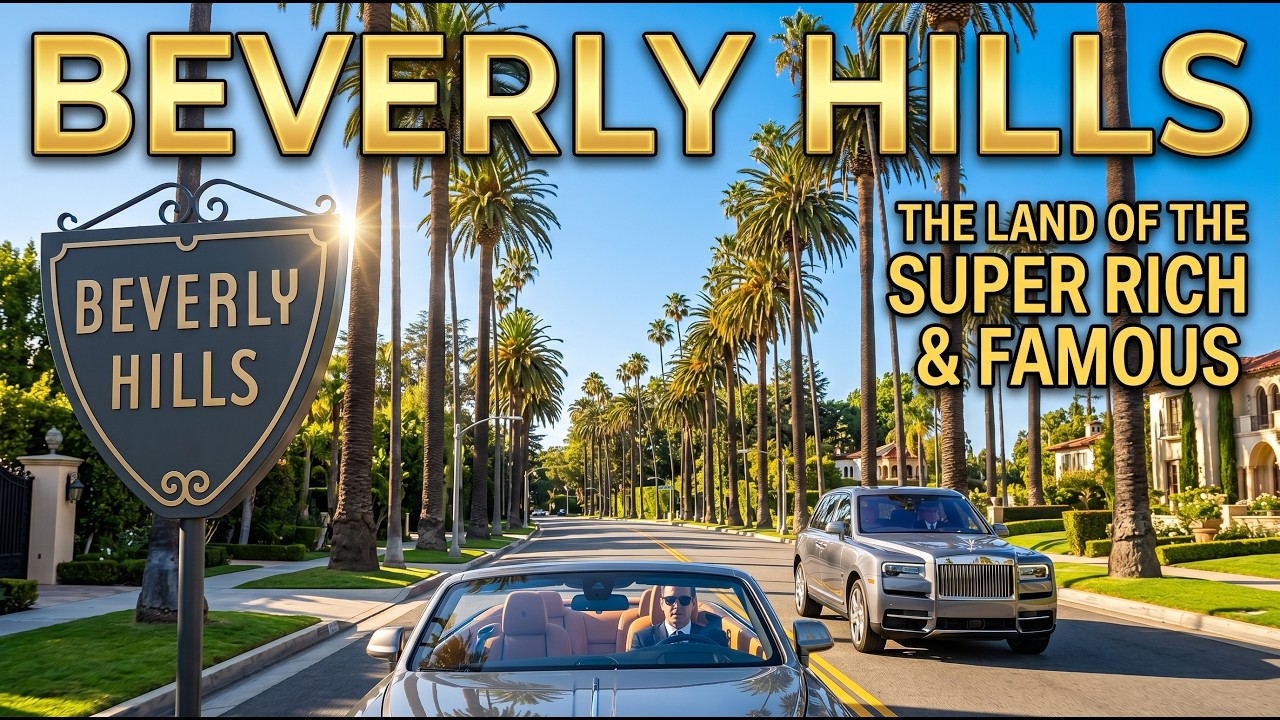 Driving around Beverly Hills, The land of the Super Rich & Famous $$  Rodeo dr , Los Angeles. CA