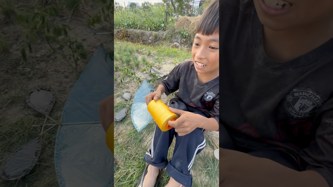 Thả diều cậu b&eacute; ra d&acirc;y diều cực mạnh diều bay cao 1000 m&eacute;t..#kite #xuhuong #layangan #patang #shorts