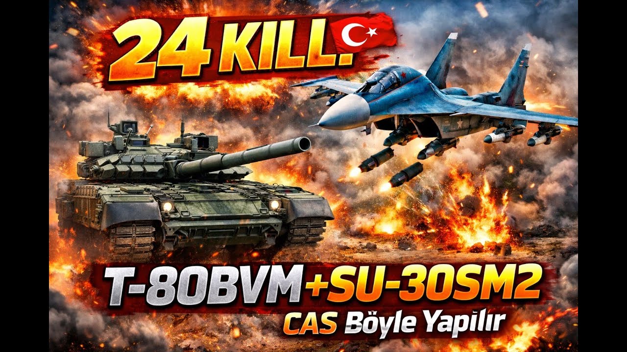 TÜRKCE WARTHUNDER CAS KABUSU BAŞLADI! 😈 T-80BVM + Su-30SM2 ile ( 2 Oyun ) 24 KILL