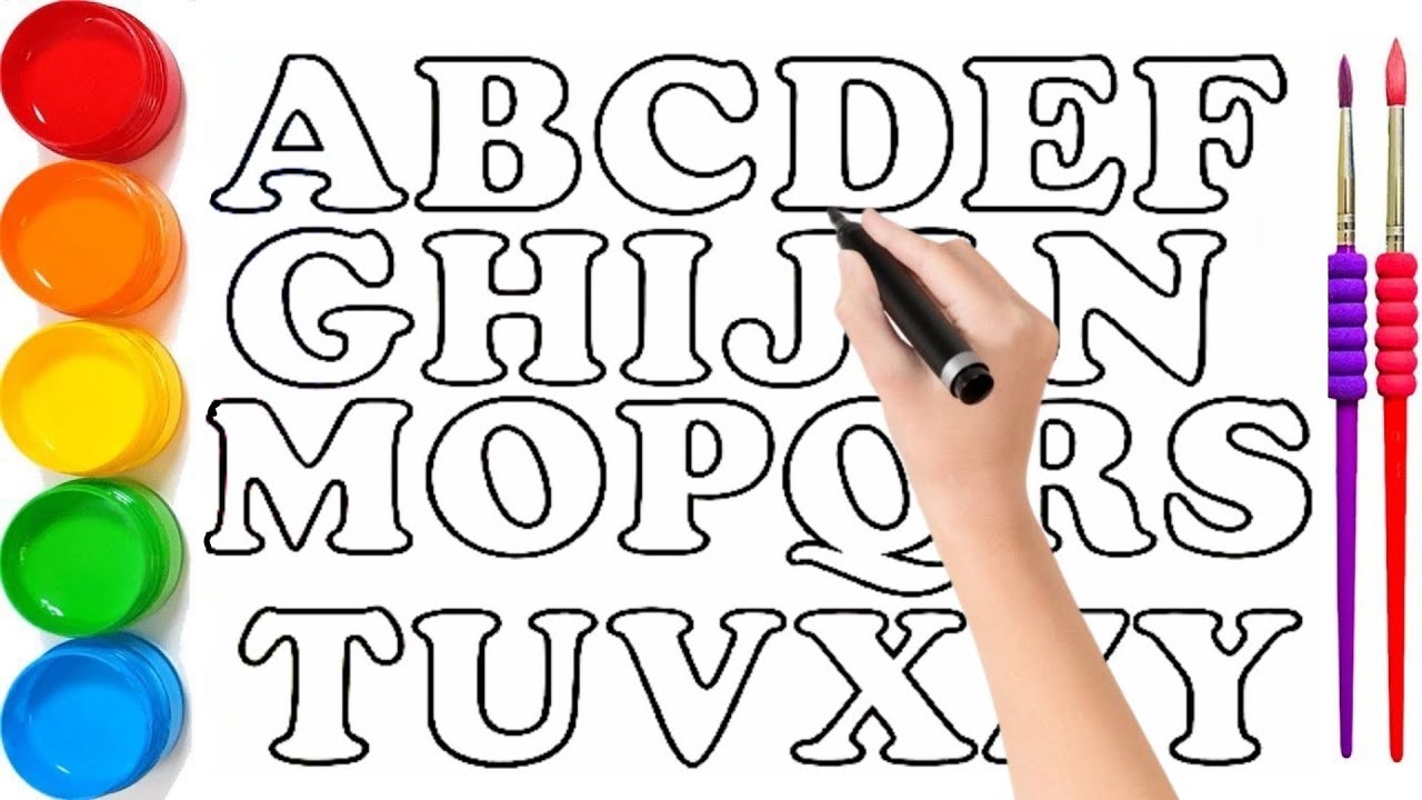 ABC for Kids | Easy Drawing and Paiting Alphabet A to Z | Coloring Page