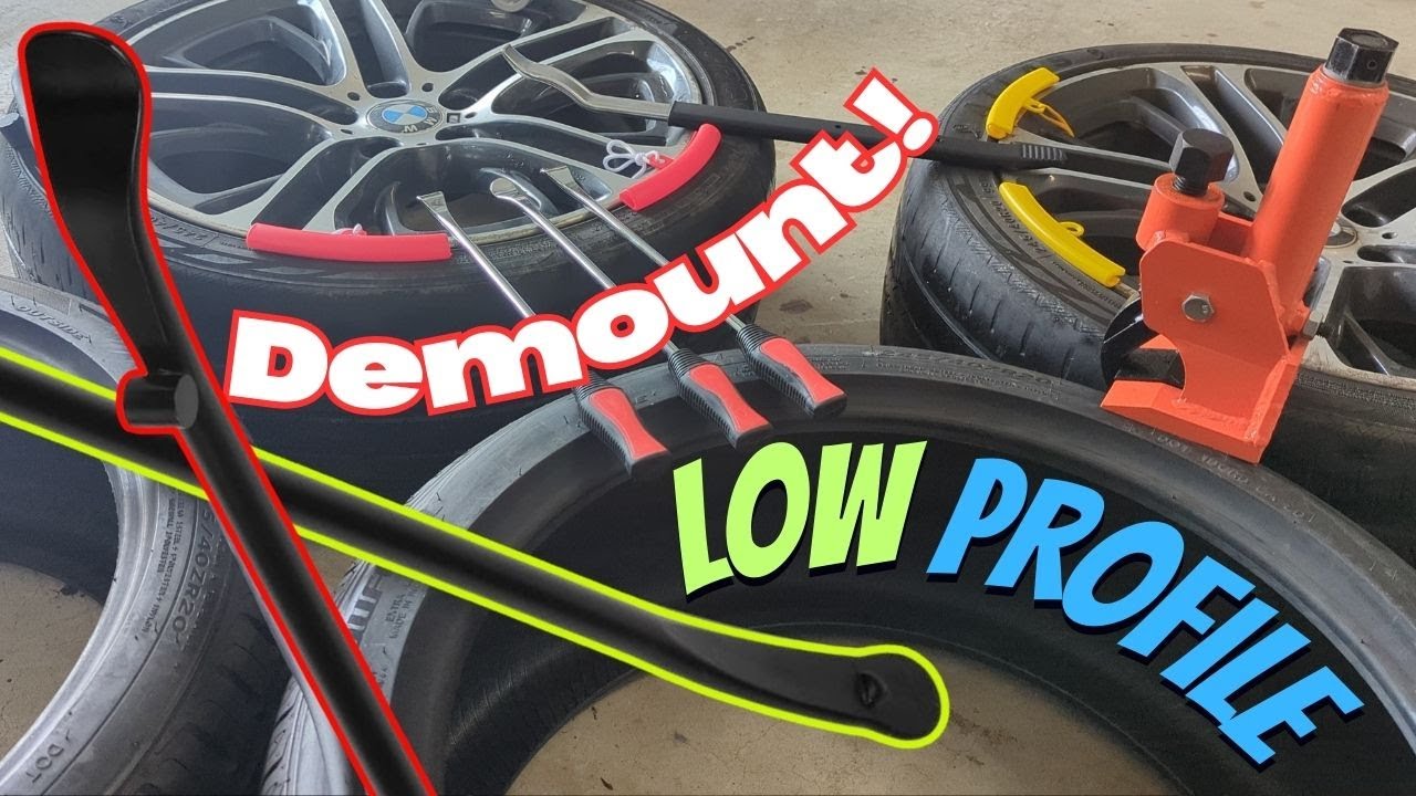 Demount LOW-Profile Tires with HAND Tools & NO SCRATCH in 5 Minutes #bmw #sportscar #tires