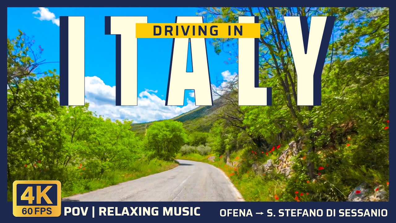 Scenic Italy Road Trip 4K | Ofena to Santo Stefano di Sessanio | 3-Camera POV & Relaxing Music