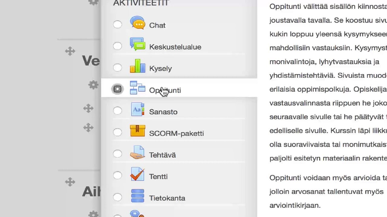 Moodle: oppitunti