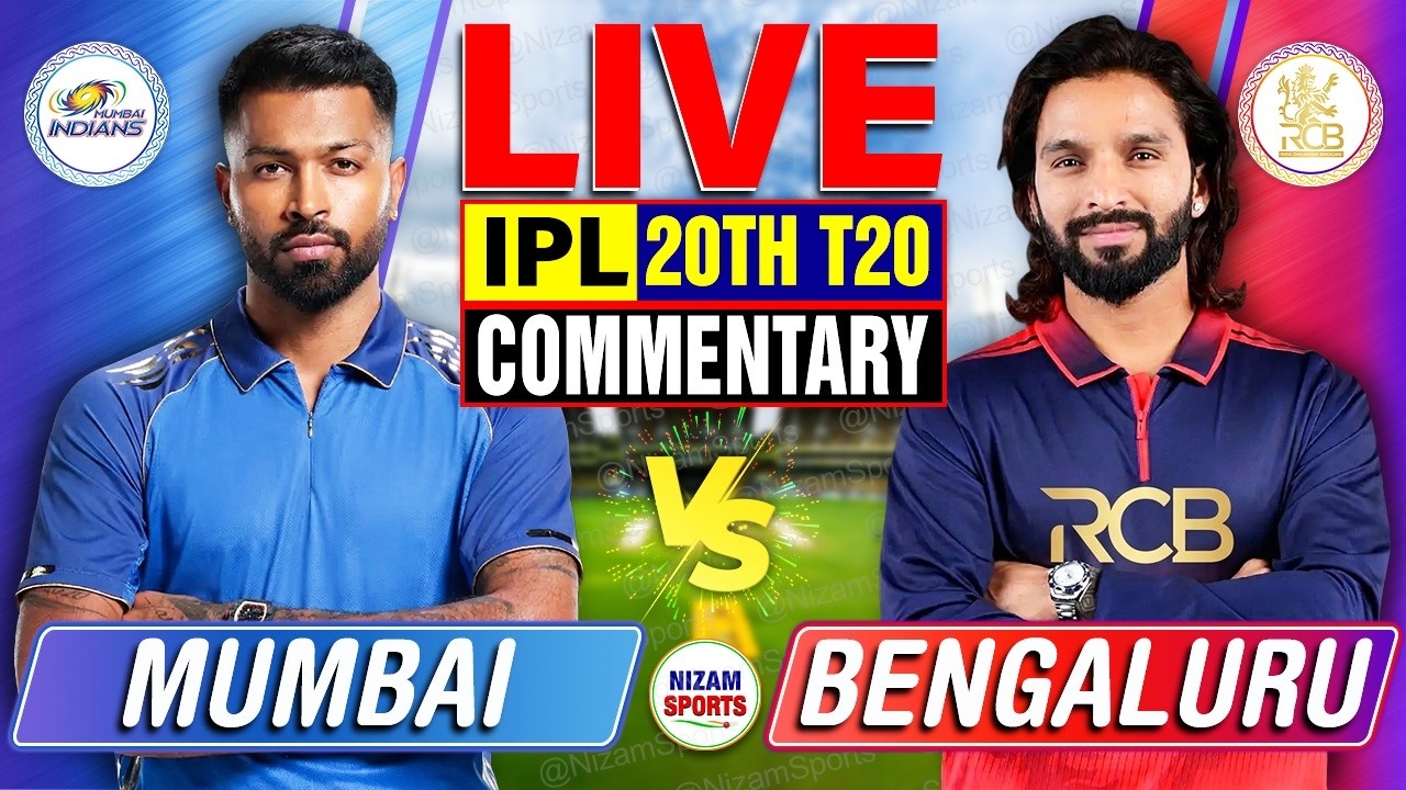 🔴Live: IPL 2026 | MI vs RCB | 20th Match | Live Cricket Score & Commentary