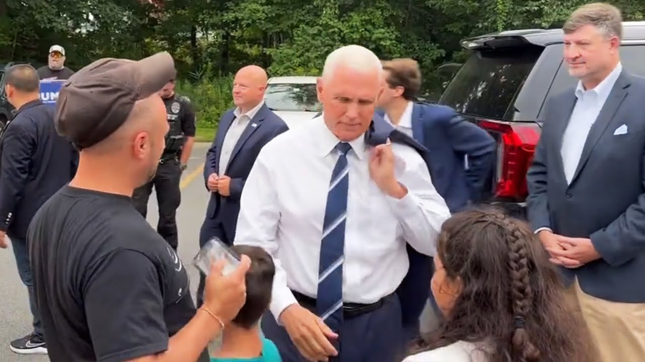 Trump supporters yell at Mike Pence in parking lot, Pence yells back
