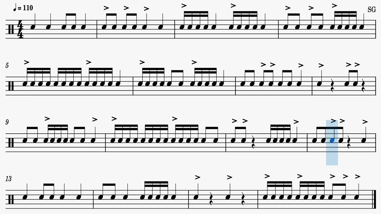 Rhythmic Sight Reading 1 with Accents - Takadimi