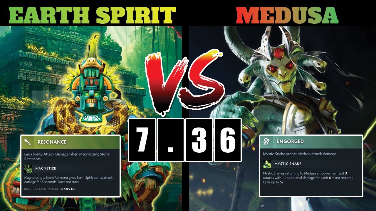 EARTH SPIRIT GOD VS MEDUSA MID BATTLE!!!! (PATCH 7.36)