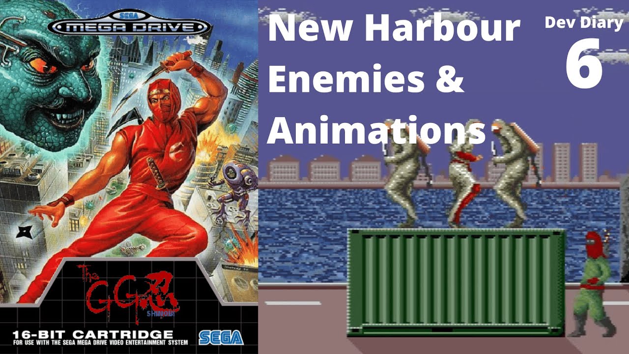 New Harbour Enemies & Animations - GG Shinobi Remake for Sega Mega Drive & Genesis - Dev Diary 6