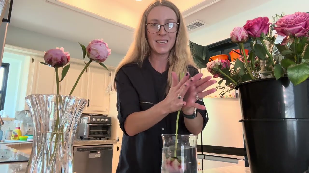 Как быстро открыть цветы пиона 🌸✨ Учебник по флористике