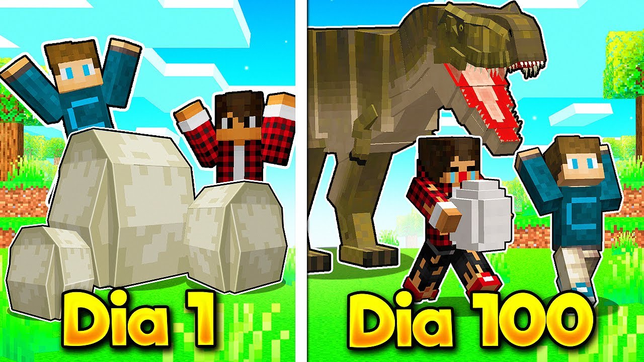 PASSEI 100 DIAS NA ILHA DOS DINOSSAUROS  - JurassiCraft O FILME