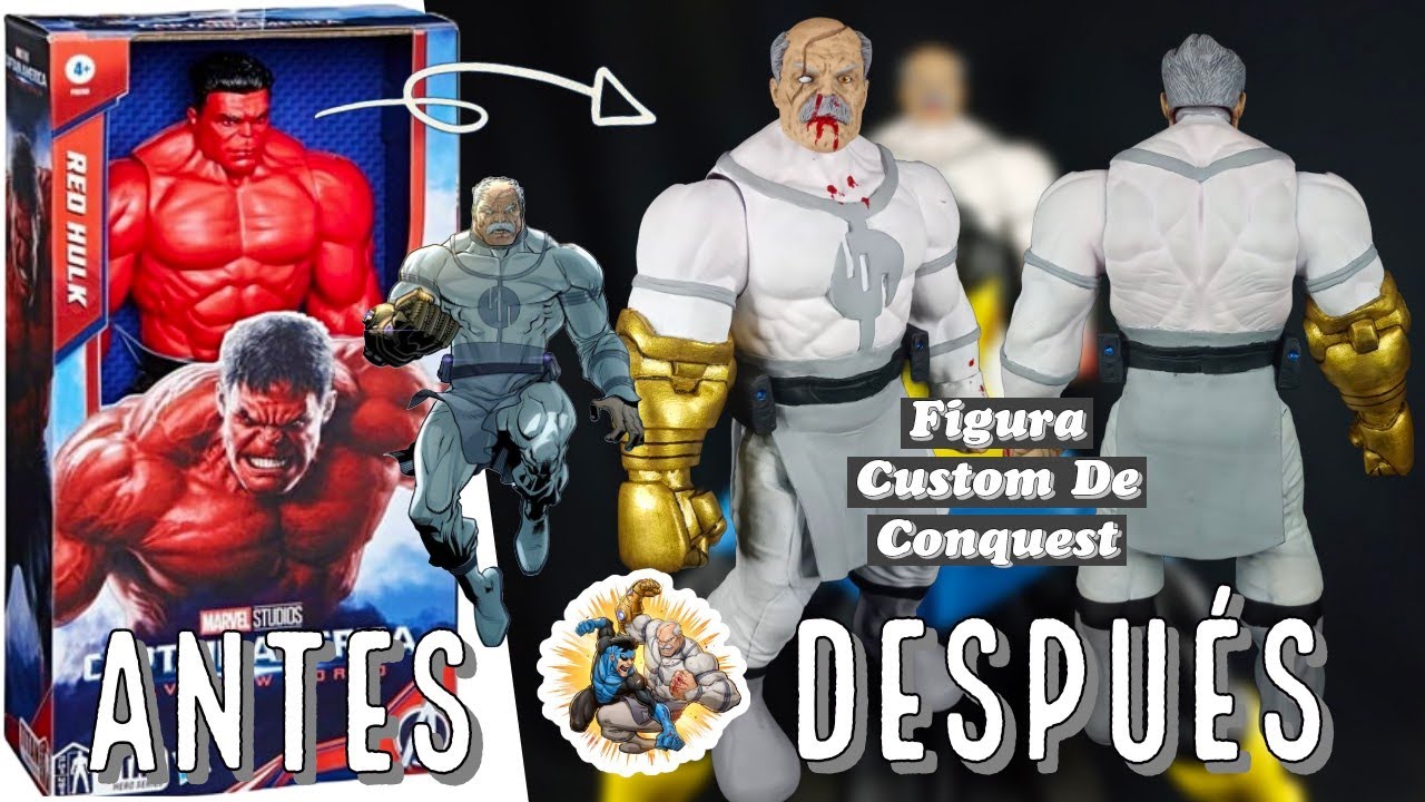 Custom De Conquest Con Una Figura Base De Red Hulk | Invincible | Figuras Escala 1/6