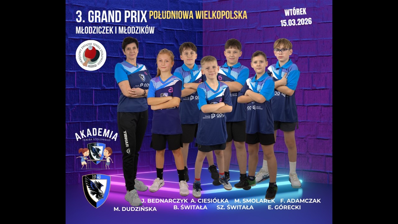 KAM 3 : 3 Grand Prix Południowej Wielkopolski  młodzików i juniorów, Wtórek, 15.03.2026