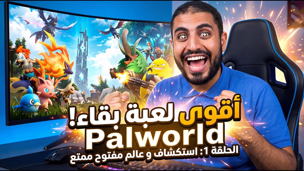 أول خطوات في عالم Palworld المجنون🚀.. اللعبة دي مش طبيعية🤯بنيت قاعدتي وروضت أول وحش👾 - الحلقة 1