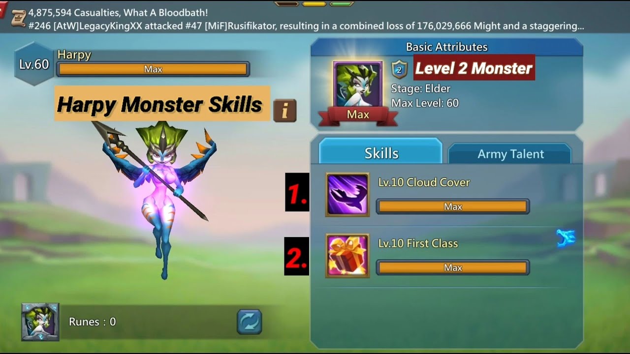 Lords Mobile - Harpy Monster | How to Increase Shelter Capacity | How to get Free VIP Points