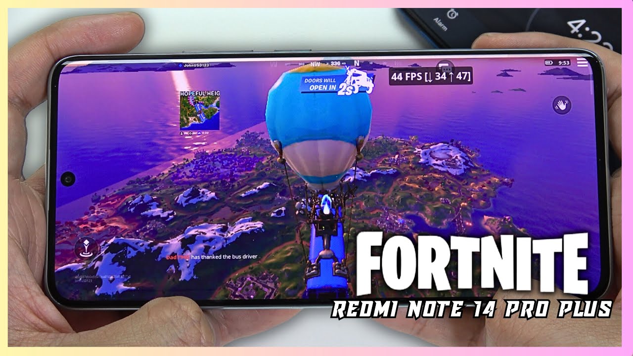 Redmi Note 14 Pro Plus Fortnite Mobile Gaming test | Snapdragon 7s Gen 3, 120Hz Display