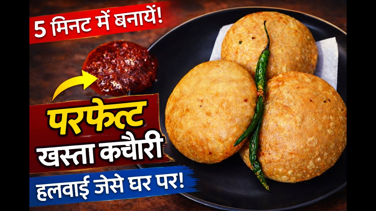⏰ 5 मिनट में परफेक्ट खस्ता कचौरी | Khasta Kachori Recipe | Kachori Recipe in Hindi