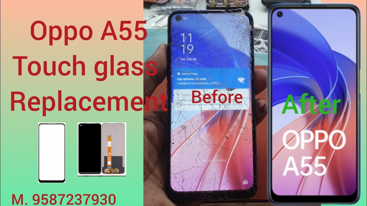 oppo A55 touch glass change | how to replace oppo A55 touch glass