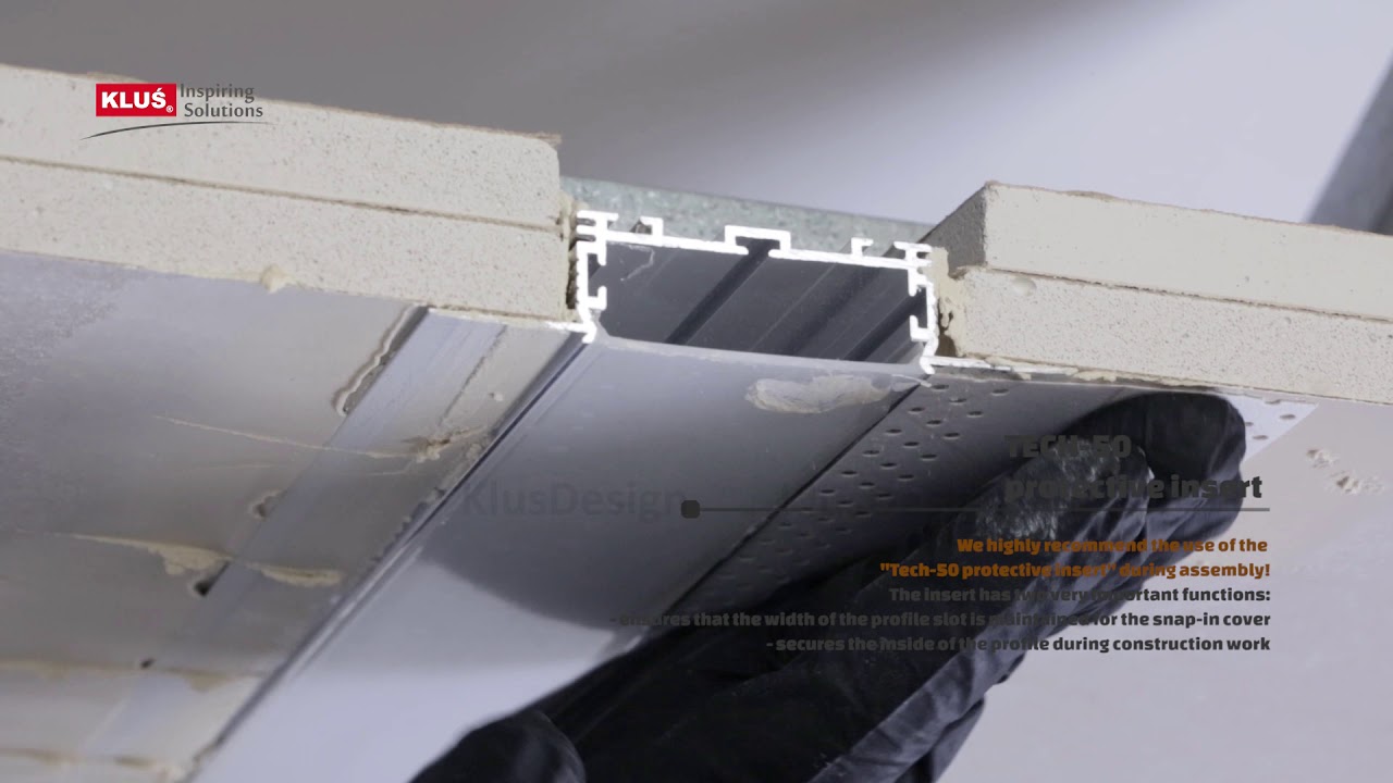 KLUŚ Design - profil led wpuszczany KOZUS-50 tworzy szeroką linię światła