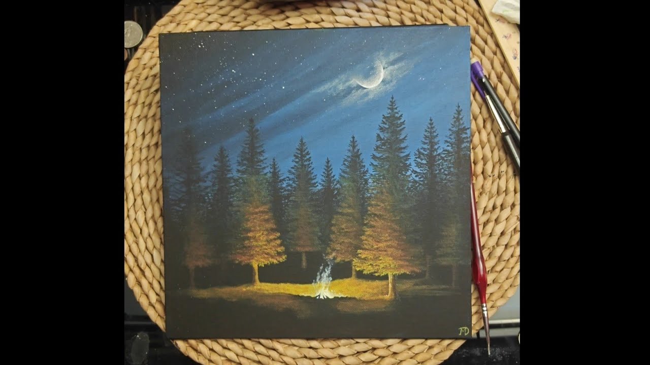 Feu de camp (peinture acrylique).