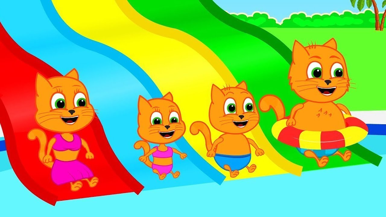 🔴 Cats Family in English - Big Rainbow Hill Cartoon for Kids