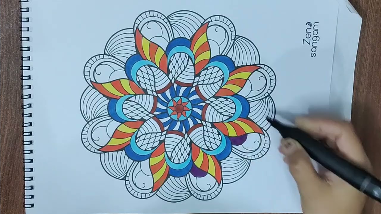 Colourful mandala design 😎 mind relaxing #mandalaart #mandaladrawing #meditativemandalaart 