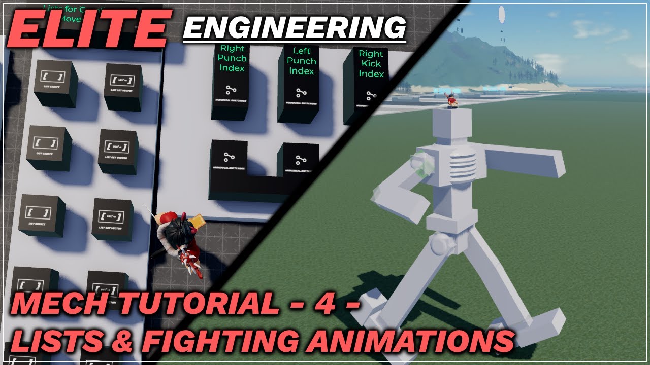 Roblox Elite Engineering - Implementing lists, and creating fighting animations for your mech frame