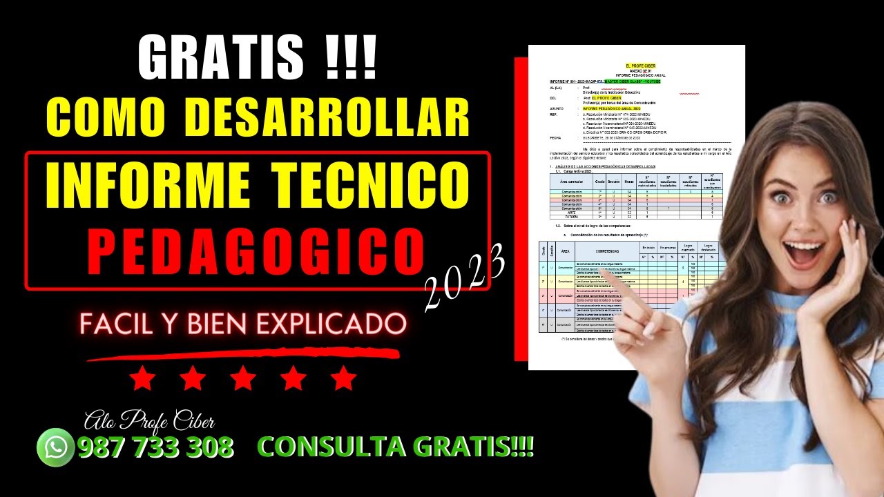 ❤️Como RELLENAR el INFORME TECNICO PEDAGOGICO 2023 |❤️NUEVO FORMATO 📞951361567