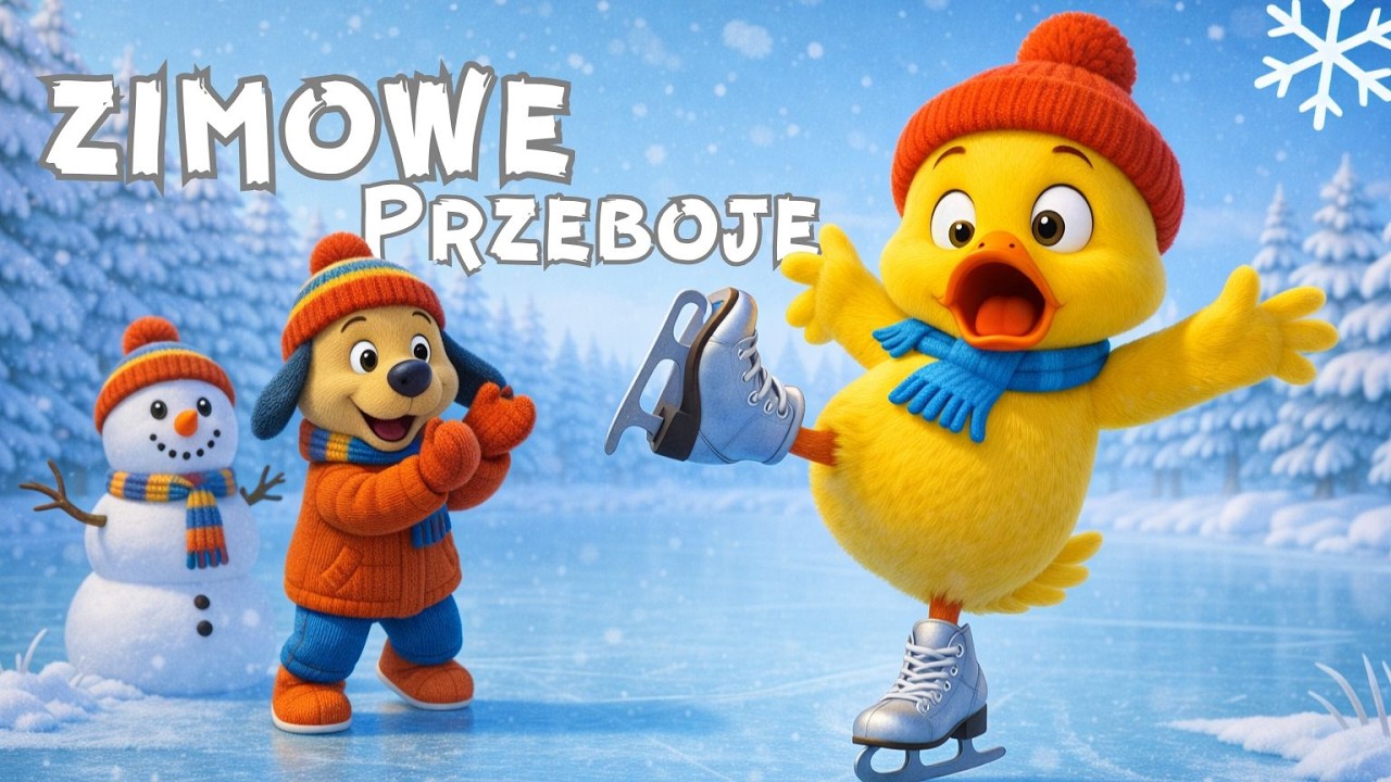 Zimowe Piosenki dla Dzieci ❄️ Bałwanek, Narty i Kaczka na Lodzie | Nutkowe Przedszkole