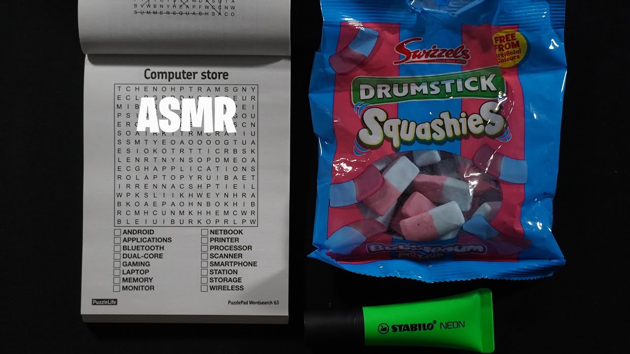 ASMR Word Search - Squashies Sweets - Whispering