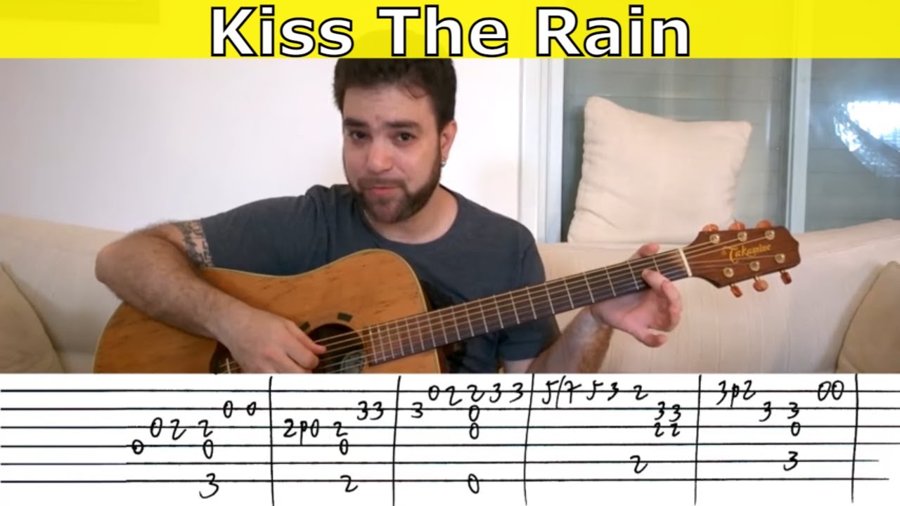 Fingerstyle Tutorial: Kiss the Rain (Standard Tuning) - Guitar Lesson w/ TAB
