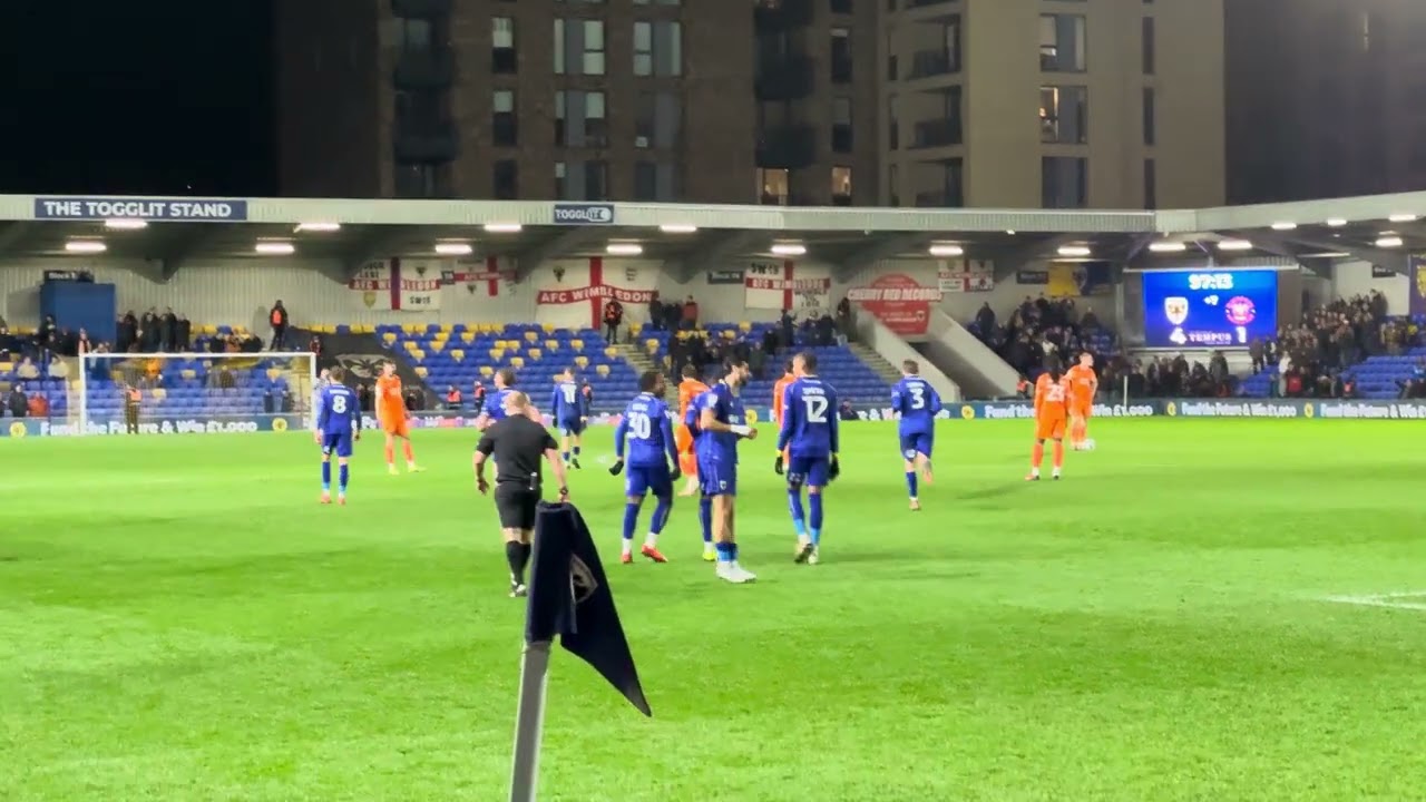 Omar Bugiel Goal & Final Whistle!  AFC Wimbledon 4-1 Blackpool