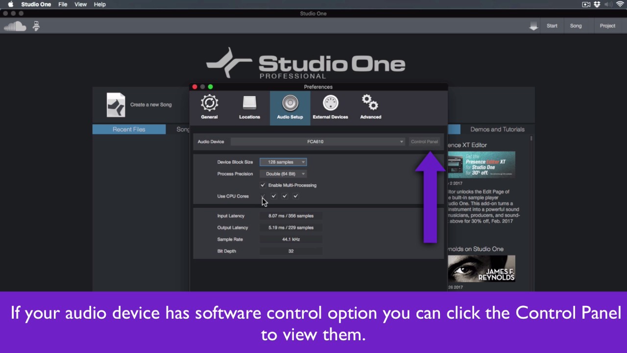 Setting up your Audio Interface