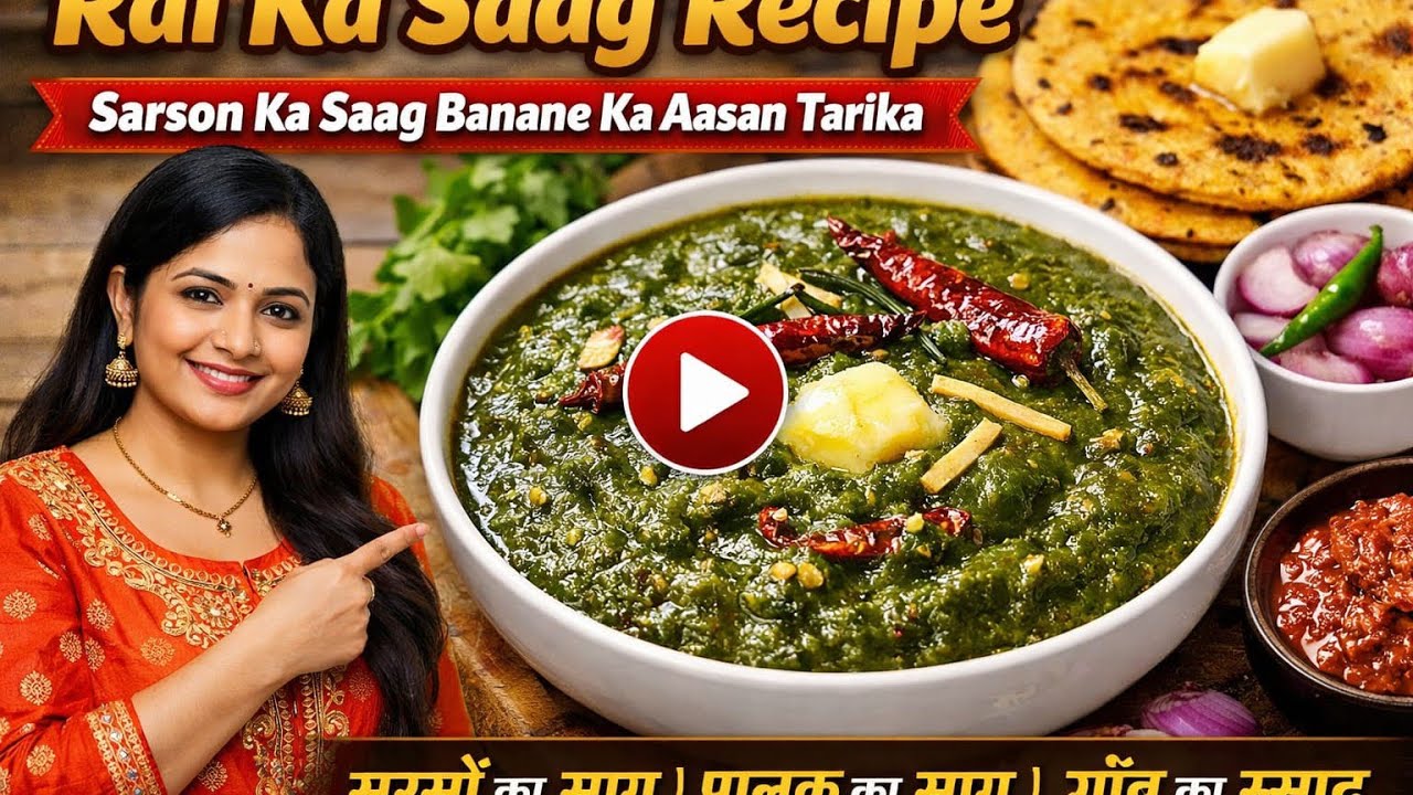 Rai Ka Saag Recipe | Sarson Ka Saag Kaise Banaye | Palak Ka Saag Ghar Par Banane Ka Aasan Tarika है