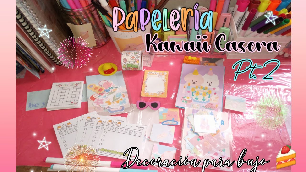 Haz Papelería Kawaii Casera Pt. 2 🍜🍰/ Decoración para bujo 💙🍓