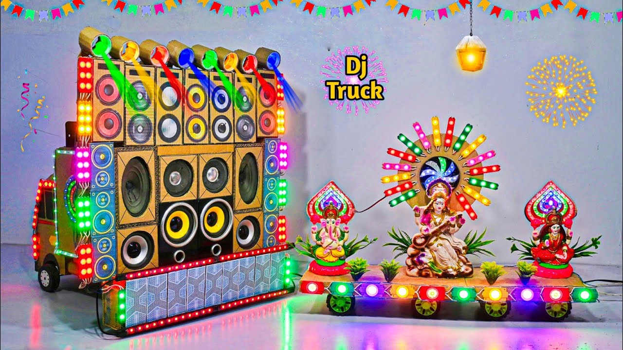 MahaDurga Puja Mini Dj Truck Compition Loading At-New Home | Laxmi Ganesh Murti Visarjan 