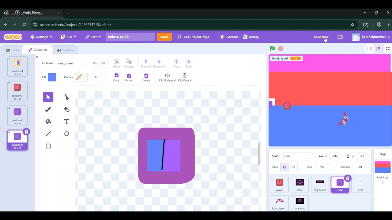 Как сделать игру в кубики на Scratch, часть 3: создание множества кубиков.