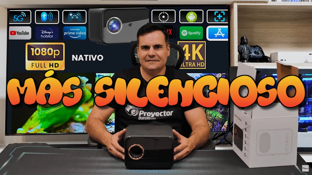 El proyector LCD de LED (MÁS SILENCIOSO) con óptica sellada, keystone automático y auto focus
