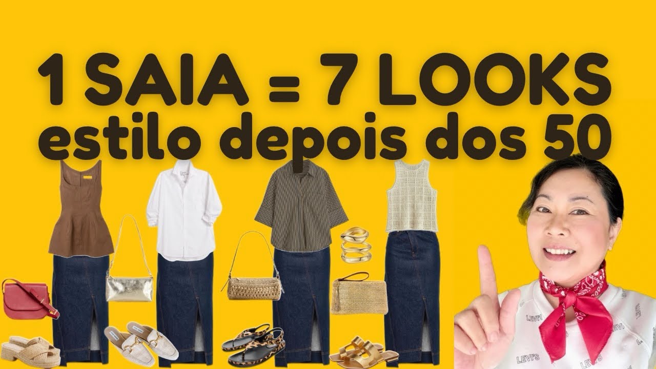 Como Criar 7 Looks com a Mesma Saia | Moda 50+