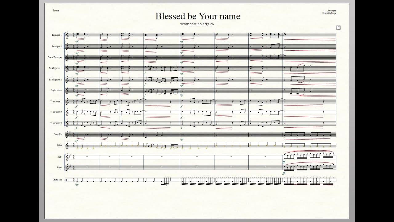 Blessed be Your Name - Brass Band Arrangement (Binecuvantat fie El - Aranjament Fanfara)