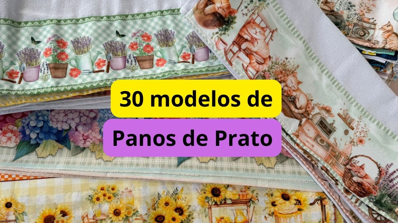 🤩 Produção de Pano de Prato com Barrinha de Tricoline estampado