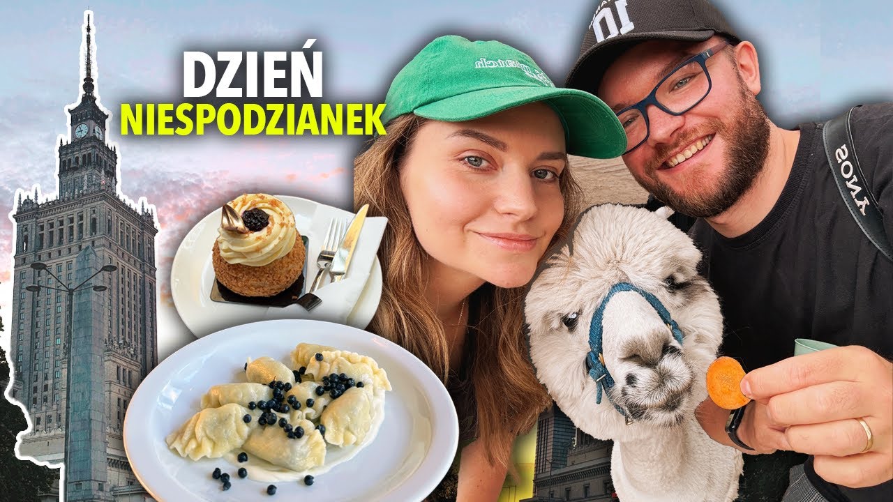 WARSZAWA VLOG: niespodzianki dla Maćka przez cały dzień! Najlepsze pierogi z jagodami i alpaki!