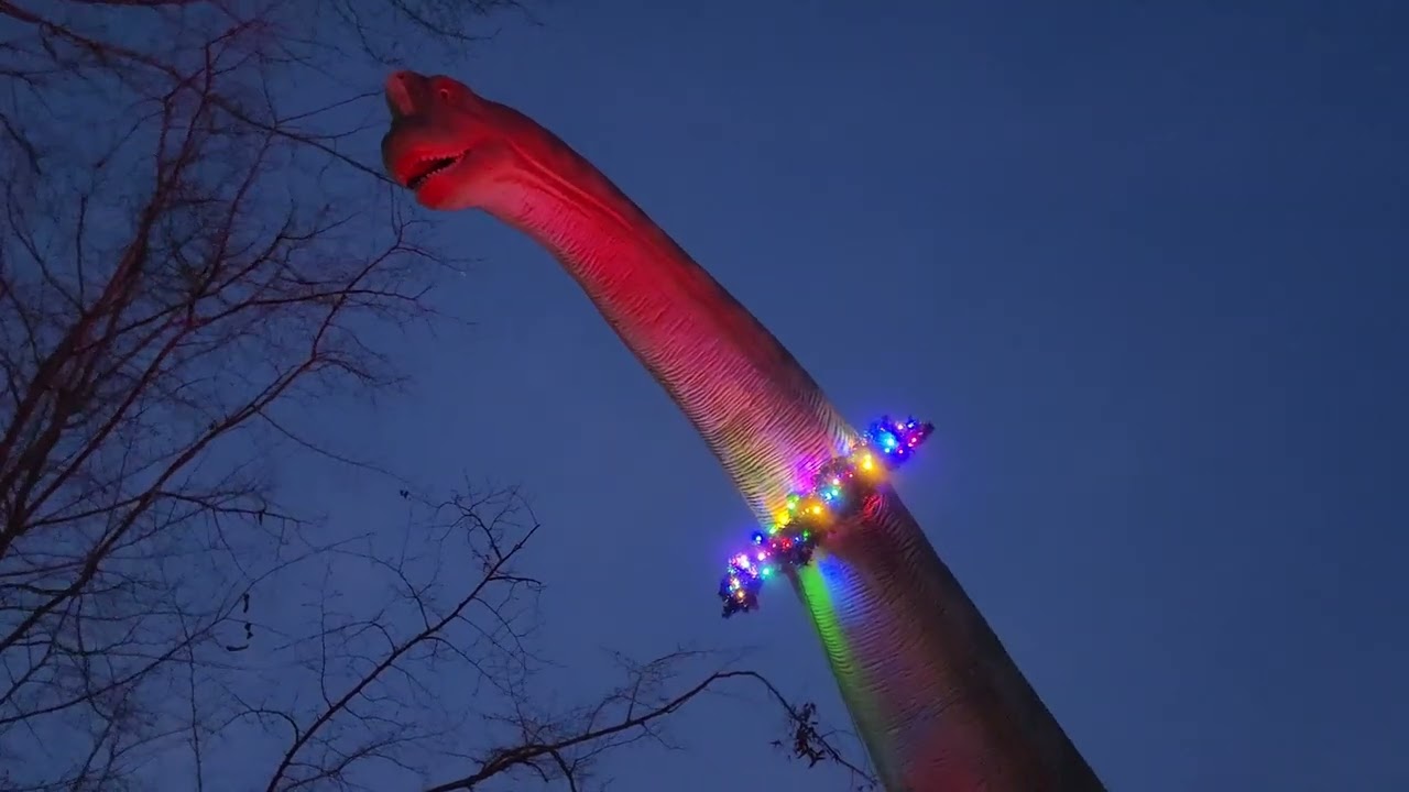 Dinosaur Island: Yule Tide Boat Ride POV | New for 2024 Wildlights at the Columbus Zoo