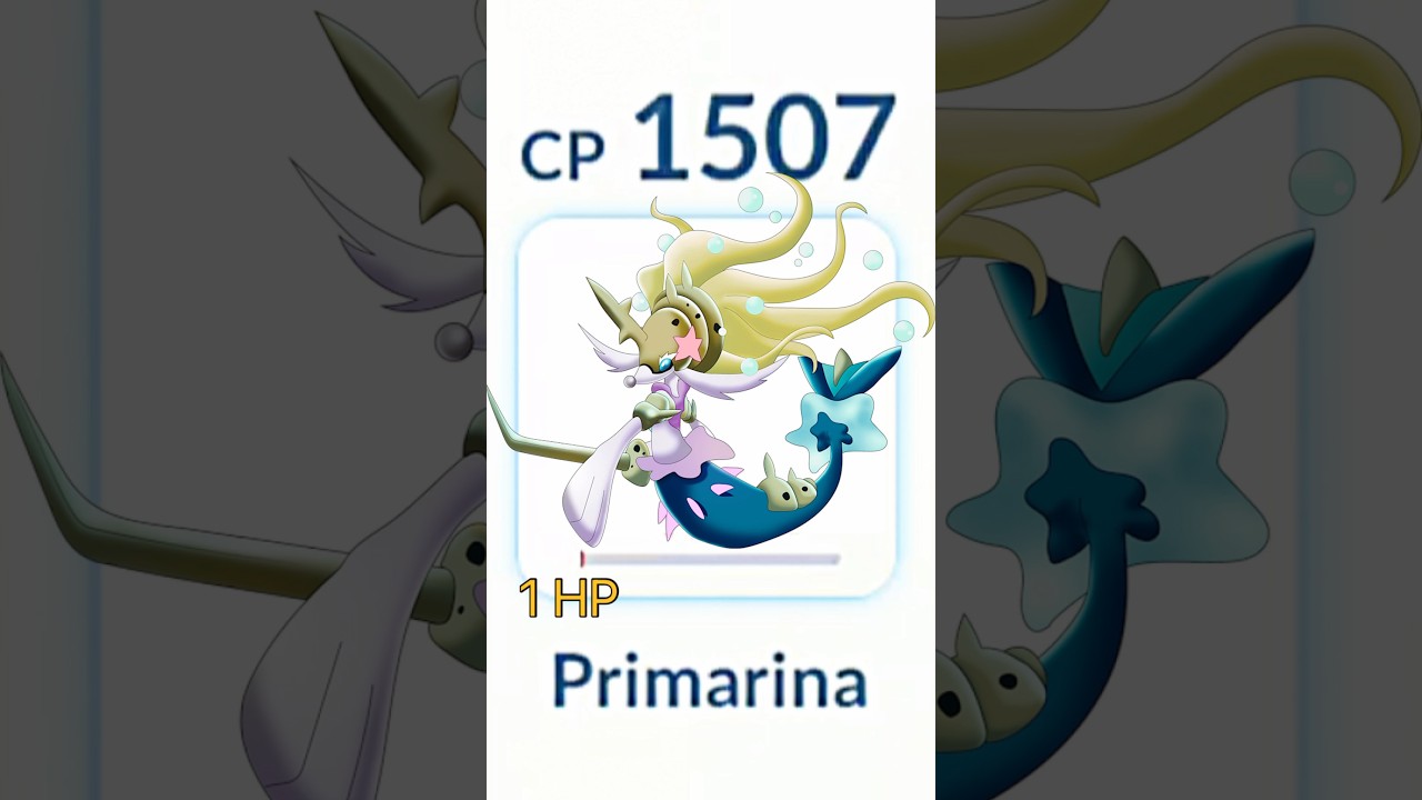 1 HP✨Shiny Primarina Destroy Grunt Badly in #pokemongo